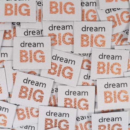 Weblabel/Stoffetiketten "Dream BIG" - Pack à 5 Stk. (weiss-kupfer/schwarz) von ikatee