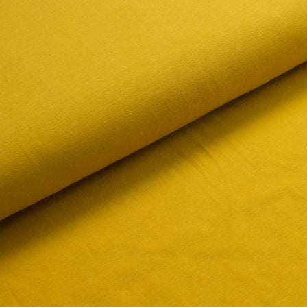 Jersey de coton bio - uni "Pierre & Marie" (jaune moutarde)