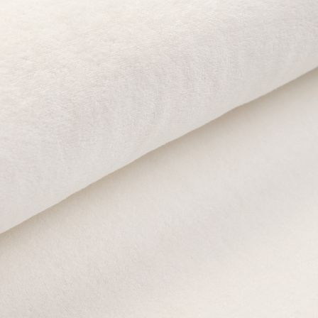 Tissu jersey éponge en coton bio "uni" (offwhite)