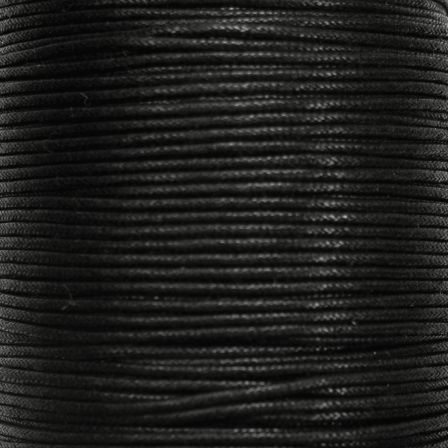 Cordon coton - ciré Ø 1.5 mm, unité de 1 m (noir)