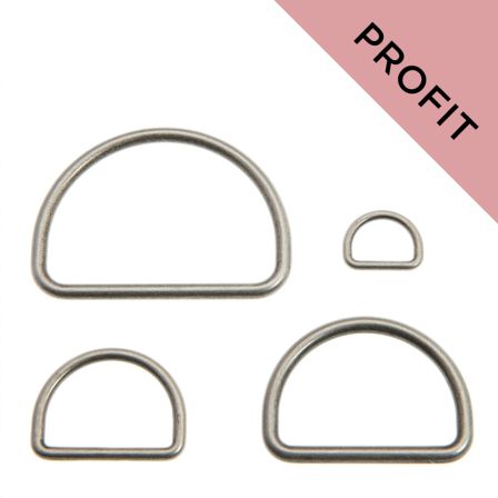 D-Ring "Metall" 10/20/30/40 mm (silber antik) - Profitpack 20 Stück