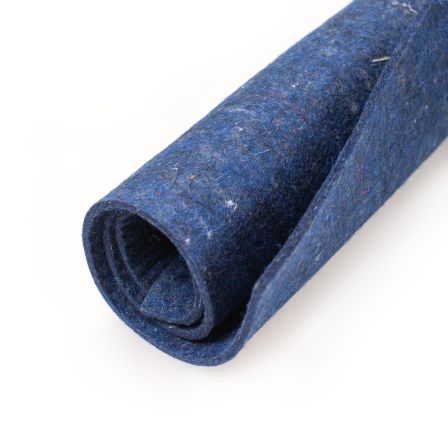 Feutre de laine "Chiné" 3 mm - morceau de 50 x 45 cm (bleu jeans chiné)