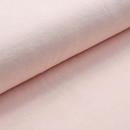 Tissu bord côte bio lisse "Ben" - tubulaire (rose pastel)