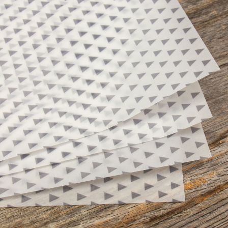 Papier transparent "Triangles" 30 x 30 cm, lot de 10 feuilles (blanc-gris)
