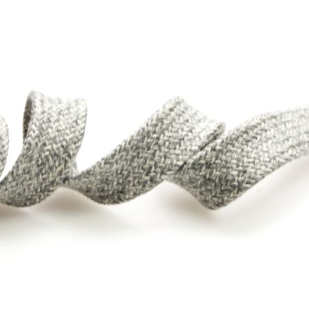 Cordon plat coton “Bande de Hoodie” - 17 mm - pièce à 1 m (gris clair chiné)