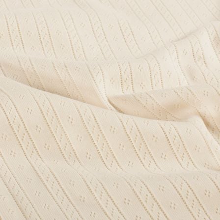 Lochjersey Baumwolle - Interlock "Ajouré Lilou" (ecru)