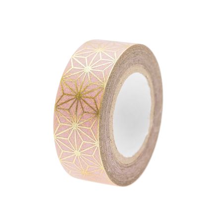 Masking Tape "Jardin Japonais - Asanoha" (rosa-gold) von RICO DESIGN