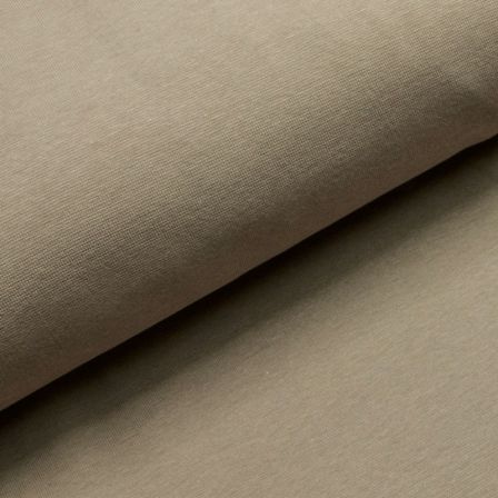 Tissu bord côte bio lisse "uni - cinder" (taupe) de C. PAULI