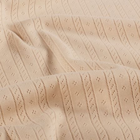 Lochjersey Baumwolle - Interlock "Ajouré Lilou" (hellbeige)