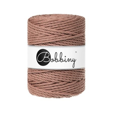 Recycling Makramee-Garn Baumwolle "Rope Ø 5 mm - mocha mousse" (blassbraun) von Bobbiny