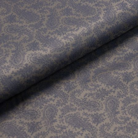 Tissu pour doublure "Paisley" (taupe-bleu)