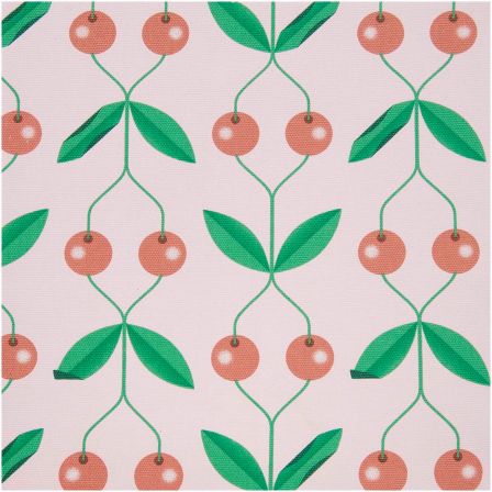 Canvas Baumwolle "Kirschen" (rosa-rot/grün) von RICO DESIGN