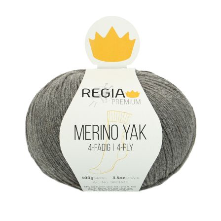 Merinowolle - Sockengarn "Regia Premium Yak" (kiesel meliert) von Schachenmayr