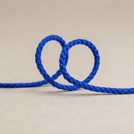 Cordon polyester Ø 4 mm - au mètre (bleu roi)