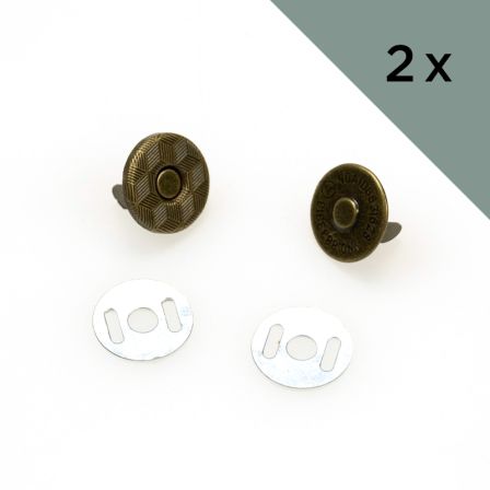 Magnetverschluss - 14 mm, im 2-er Set (messing antik)