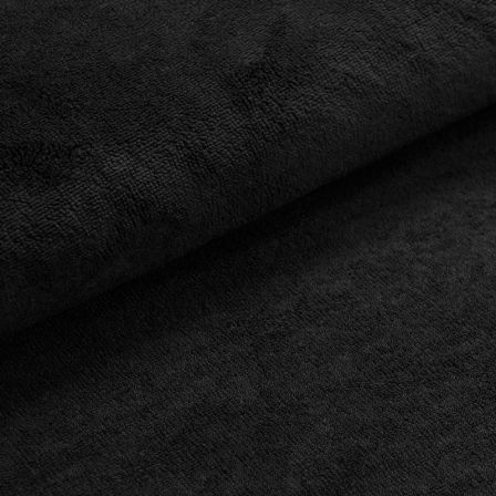 Tissu éponge bambou/coton - uni "Wellness" (noir)