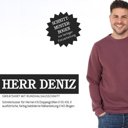 Patron - hommes sweater "Herr Deniz" (t. XS-XXL) de STUDIO SCHNITTREIF (en allemand)