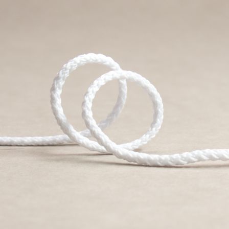 Cordon polyester Ø 4 mm - au mètre (blanc)
