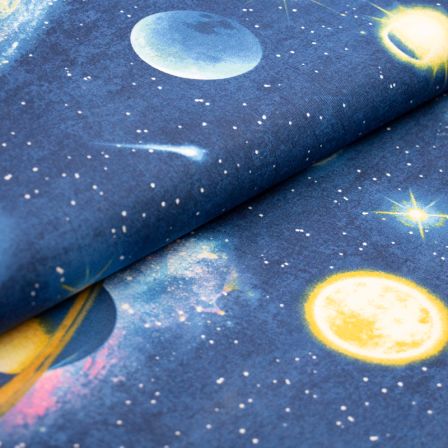 Canvas Baumwolle "Space/Universum" (dunkelblau)