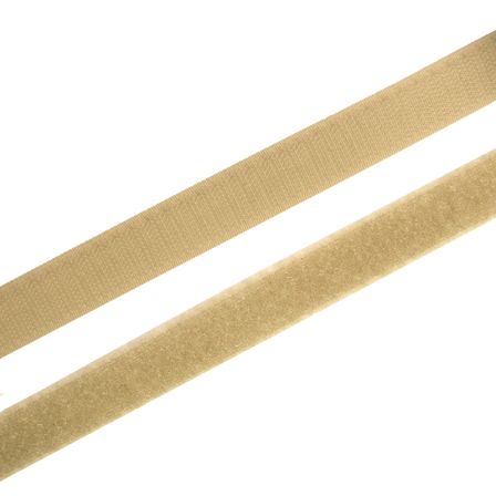 Velcro/bande auto-agrippante "Crochet & velours" 20 mm - morceau de 1 m (beige)