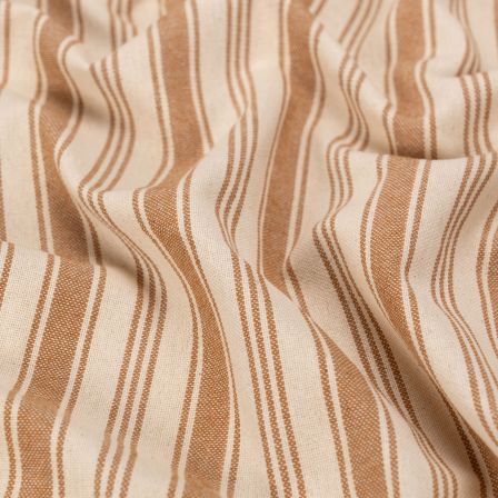 Tissu coton "Pure - Rayures" (nature-brun noix)