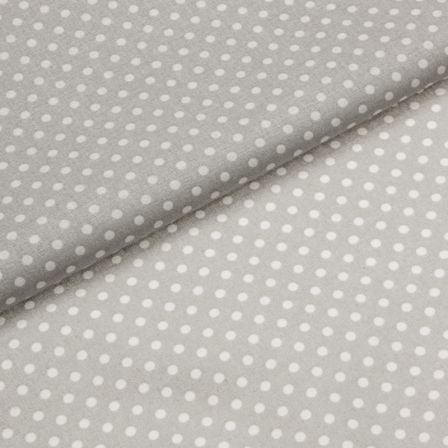 Toile cirée - coton enduit "Téflon mini points" (gris clair-blanc)