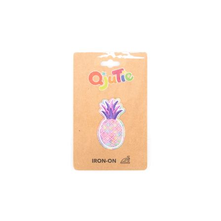 Patch zum Aufbügeln "Ananas" (rosa/violett/regenbogen)