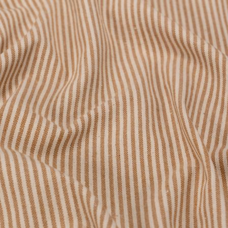 Tissu coton "Pure - Rayures mini" (nature-brun noix)