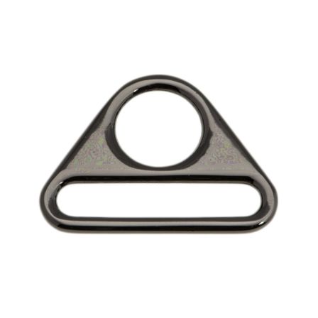 D-Ring mit Steg "Metall" - 25/40 mm (onyx-grau)