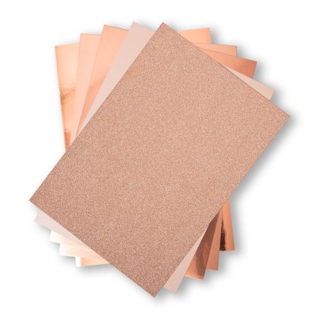 Papier cartonné "Brillant" 250 g/m², lot de 50 feuilles (or rose/cuivre) de Sizzix
