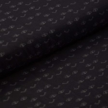Jersey de coton "Meadow Dreams Duality/yeux" (noir-gris) de ART GALLERY FABRICS