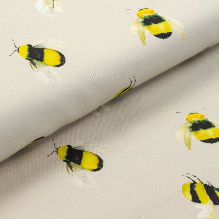 Canevas de coton "Bees/bourdons" (sable-jaune/noir) de CLARKE&CLARKE