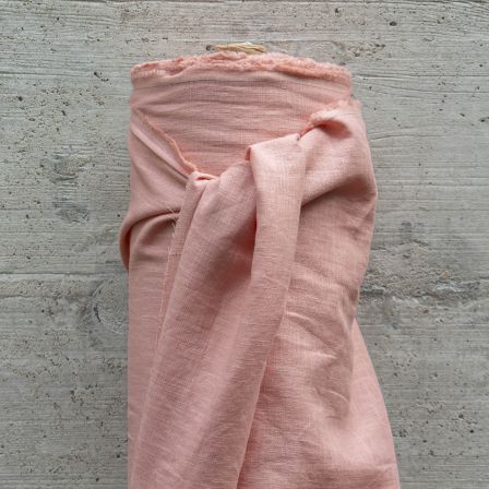 Tissu en lin - uni "natural washed" (vieux rose)