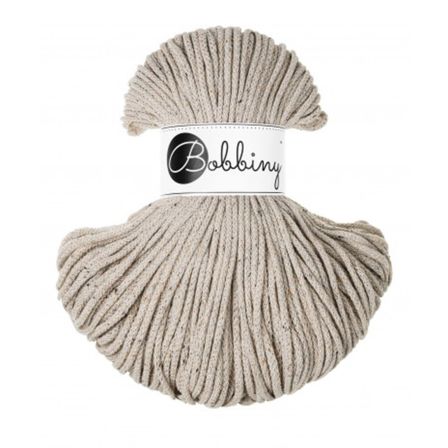 Fil macramé en coton recyclé "Junior Ø 3 mm - leopard" (écru) de Bobbiny