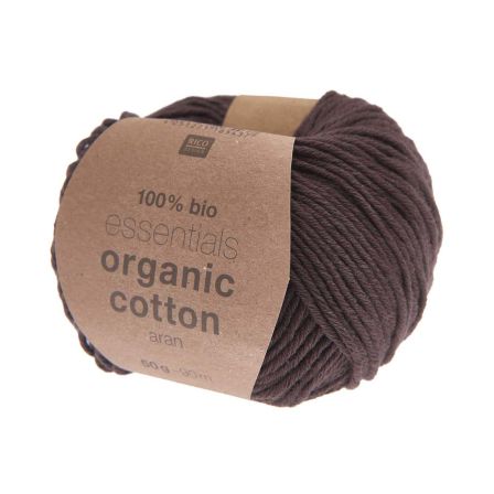 Laine bio - Rico Essentials Organic Cotton aran (chocolat)