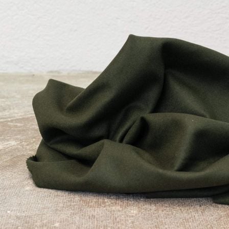 Tissu laine/cachemire pour manteau - léger "Deluxe" (olive)