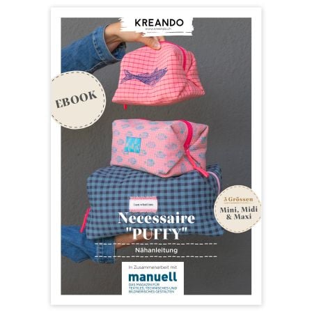 Ebook - Nähanleitung Necessaire "PUFFY" Mini, Midi & Maxi von KREANDO (deutsch)