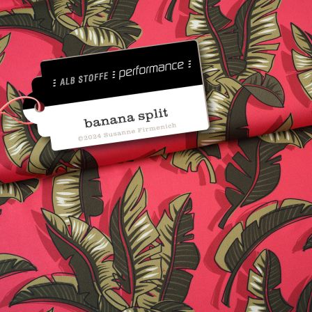 Maille sport Trevira Bioactive "Performance - Banana Split" (corail-vert olive) de ALBSTOFFE