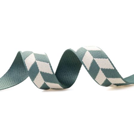 Gurtband "Herringbone" 38 mm (seeblau-natur)