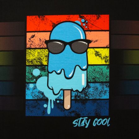 Jersey de coton - panneau "Happy Summer by lycklig design" (noir-multicolore) de Swafing