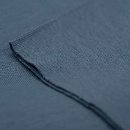 Bord-côte lisse "James" - tubulaire (bleu jean)