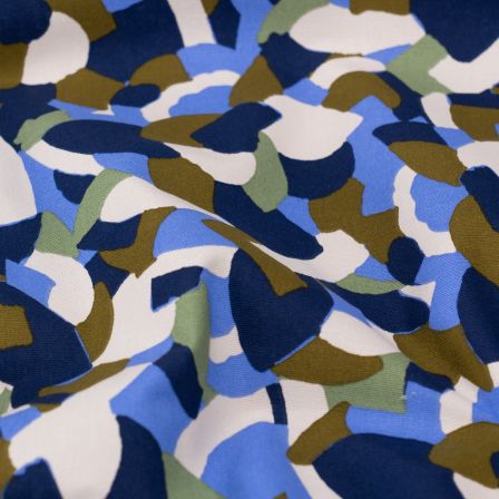 Canvas Baumwolle "Fantasy Abstract" (weiss/blau/grün)