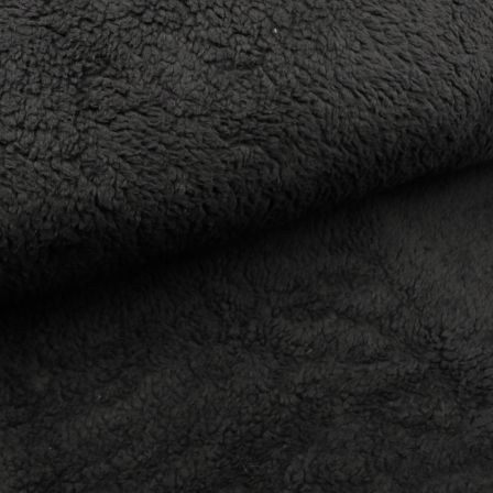 Coton pelucheux uni ''Teddy'' (noir)