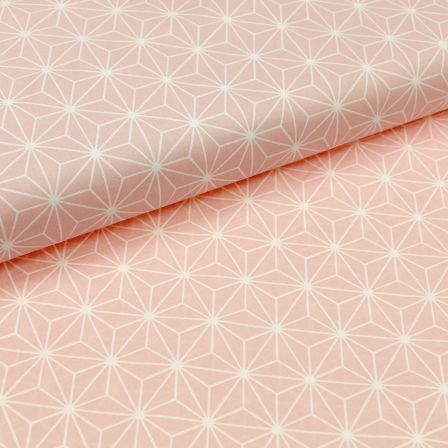 Coton "Geometric Stars" (rose-blanc)