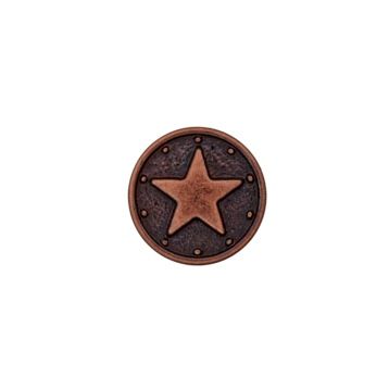 Bouton métal "Denim Star" Ø 12 mm lot de 2 pces (cuivré)