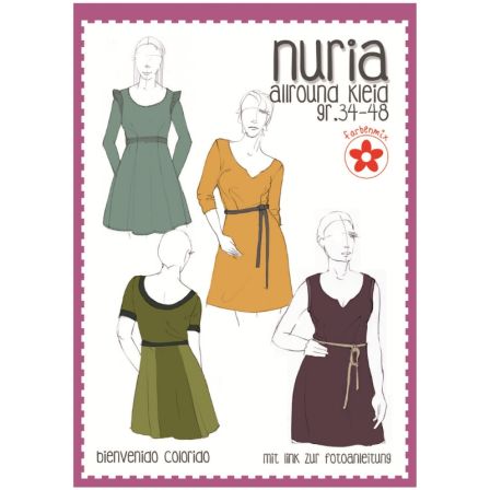 Schnittmuster Damen Jersey-Kleid "nuria" Gr. 34-48 von bienvenido colorido