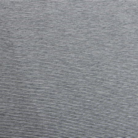 Jersey coton "rayé mini" (bleu foncé/blanc)