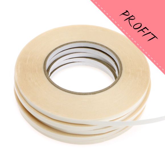 Paquet économique Ruban adhésif double-face - 6 mm - 5 Rouleaux de 50 m (transparent)