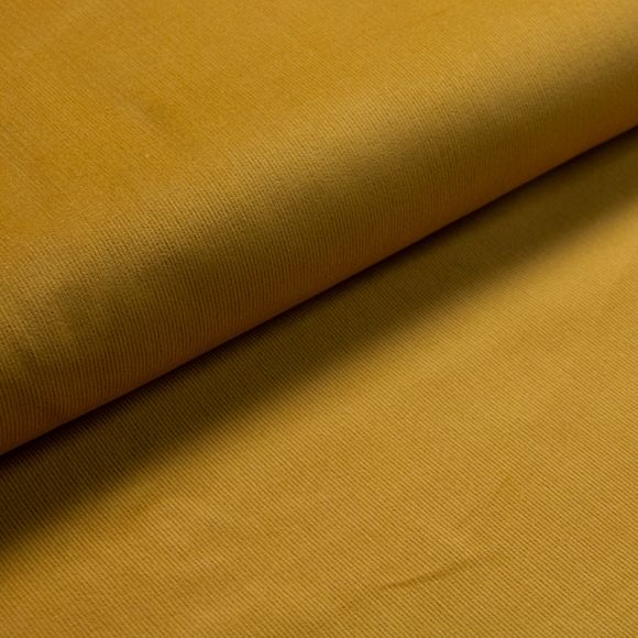 Velours côtelé fin coton stretch "Velours milleraies" (jaune moutarde)