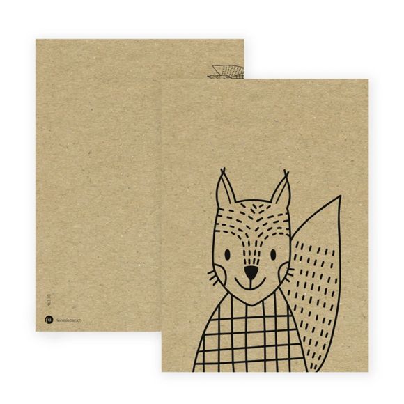 Postkarte "Eichhörnchen" - A6 (braun ungebleicht) von feinesleben
